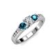 2 - Jamille Diamond and London Blue Topaz Three Stone Engagement Ring 