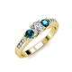 2 - Jamille Diamond and London Blue Topaz Three Stone Engagement Ring 