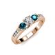 2 - Jamille Diamond and London Blue Topaz Three Stone Engagement Ring 