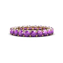 Lucida Round Amethyst U Prong Eternity Band Amethyst Gallery Womens Eternity Band ctw K Rose Gold