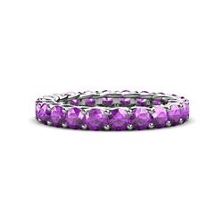 Lucida Round Amethyst U Prong Eternity Band Amethyst Gallery Womens Eternity Band ctw Platinum