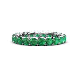 Lucida Round Emerald U Prong Eternity Band Emerald Gallery Womens Eternity Band ctw Platinum