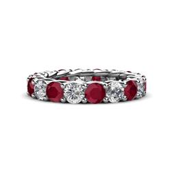 Lucida Ruby and Diamond Eternity Band Ruby and Diamond Gallery Womens Eternity Ring Stackable ctw K White Gold