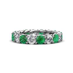 Lucida Emerald and Diamond Eternity Band Emerald and Diamond Gallery Womens Eternity Ring Stackable ctw Platinum