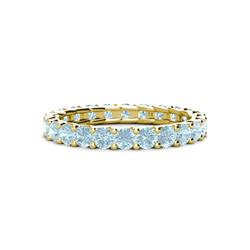 Laida Aquamarine Eternity Band Aquamarine ctw Womens Eternity Ring Stackable K Yellow Gold