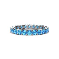 Laida Blue Topaz Eternity Band Blue Topaz ctw Womens Eternity Ring Stackable K White Gold