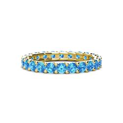 Laida Blue Topaz Eternity Band Blue Topaz ctw Womens Eternity Ring Stackable K Yellow Gold