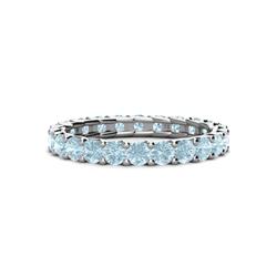 Laida Aquamarine Eternity Band Aquamarine ctw Womens Eternity Ring Stackable K White Gold