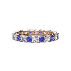 Laida Tanzanite and Diamond Eternity Band Tanzanite and Diamond ctw Womens Eternity Ring Stackable K Rose Gold