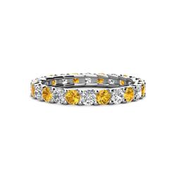 Laida Citrine and Diamond Eternity Band Citrine and Diamond ctw Womens Eternity Ring Stackable K White Gold