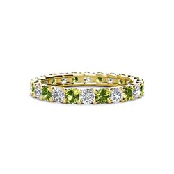 Laida Peridot and Diamond Eternity Band Peridot and Diamond ctw Womens Eternity Ring Stackable K Yellow Gold
