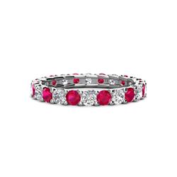 Laida Ruby and Diamond Eternity Band Ruby and Diamond ctw Womens Eternity Ring Stackable K White Gold