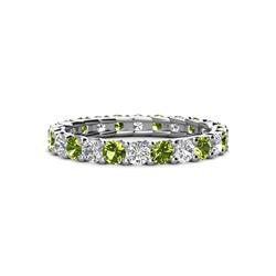 Laida Peridot and Diamond Eternity Band Peridot and Diamond ctw Womens Eternity Ring Stackable K White Gold