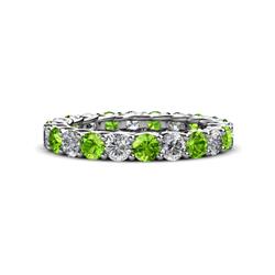Lucida Peridot and Diamond Eternity Band Peridot and Diamond Gallery Womens Eternity Ring Stackable ctw K White Gold
