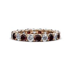 Lucida Red Garnet and Diamond Eternity Band Red Garnet and Diamond Gallery Womens Eternity Ring Stackable ctw K Rose Gold