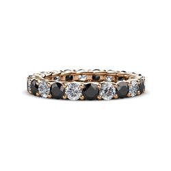 Lucida Black and White Diamond Eternity Band Black and White Diamond Gallery Womens Eternity Ring Stackable ctw K Rose Gold