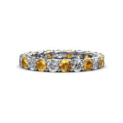 Lucida Citrine and Diamond Eternity Band Citrine and Diamond Gallery Womens Eternity Ring Stackable ctw K White Gold