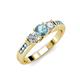 3 - Jamille Aquamarine and Diamond Three Stone with Side Aquamarine Ring 