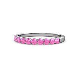Clara Pink Sapphire Stone Wedding Band Pink Sapphire Stone Womens Wedding Band Stackable ctw K White Gold