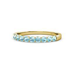 Clara Aquamarine Stone Wedding Band Aquamarine Stone Womens Wedding Band Stackable ctw K Yellow Gold