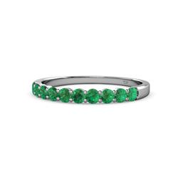 Clara Emerald Stone Wedding Band Emerald Stone Womens Wedding Band Stackable ctw K White Gold