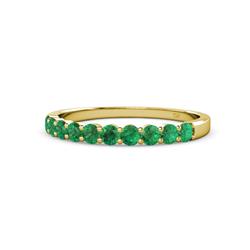 Clara Emerald Stone Wedding Band Emerald Stone Womens Wedding Band Stackable ctw K Yellow Gold