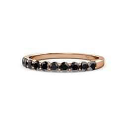 Clara Black Diamond Stone Wedding Band Black Diamond Stone Womens Wedding Band Stackable ctw K Rose Gold
