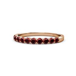 Clara Red Garnet Stone Wedding Band Red Garnet Stone Womens Wedding Band Stackable ctw K Rose Gold