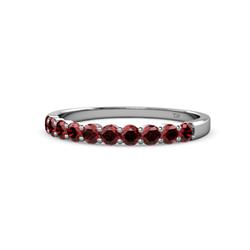 Clara Red Garnet Stone Wedding Band Red Garnet Stone Womens Wedding Band Stackable ctw Platinum