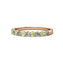 Clara Peridot and Diamond Stone Wedding Band Peridot and Diamond Stone Womens Wedding Band Stackable ctw K Rose Gold