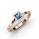3 - Elcie Princess Cut Blue Topaz Solitaire Engagement Ring 