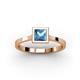 2 - Elcie Princess Cut Blue Topaz Solitaire Engagement Ring 