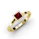 3 - Elcie Princess Cut Red Garnet Solitaire Engagement Ring 