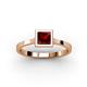 1 - Elcie Princess Cut Red Garnet Solitaire Engagement Ring 