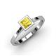 3 - Elcie Princess Cut Lab Created Yellow Sapphire Solitaire Engagement Ring 