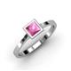 3 - Elcie Lab Created Pink Sapphire Solitaire Ring  