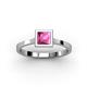 2 - Elcie Lab Created Pink Sapphire Solitaire Ring  