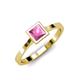 1 - Elcie 0.85 ct Created Pink Sapphire Solitaire Ring  