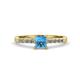 1 - Fenice Blue Topaz and Diamond Bridal Set Ring 