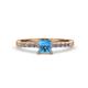 1 - Fenice Blue Topaz and Diamond Bridal Set Ring 