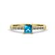 1 - Fenice Blue and White Diamond Bridal Set Ring 
