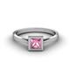 1 - Elcie Princess Cut Pink Tourmaline Solitaire Engagement Ring 