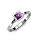 1 - Elcie Princess Cut Amethyst Solitaire Engagement Ring 