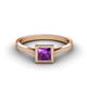 1 - Elcie Princess Cut Amethyst Solitaire Engagement Ring 
