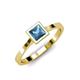 1 - Elcie Princess Cut Blue Topaz Solitaire Engagement Ring 