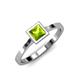 1 - Elcie Princess Cut Peridot Solitaire Engagement Ring 