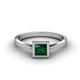 1 - Elcie Princess Cut Lab Created Emerald Solitaire Engagement Ring 