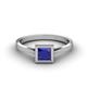 1 - Elcie Princess Cut Created Blue Sapphire Solitaire Engagement Ring 