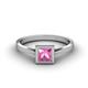 1 - Elcie Lab Created Pink Sapphire Solitaire Ring  