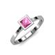 1 - Elcie Lab Created Pink Sapphire Solitaire Ring  